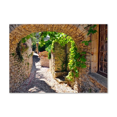 Glass wall art large Charming street