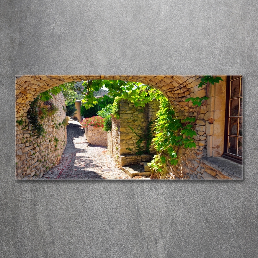 Glass wall art large Charming street