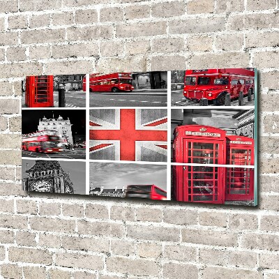 Glass wall art large London collage