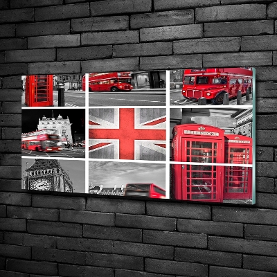 Glass wall art large London collage