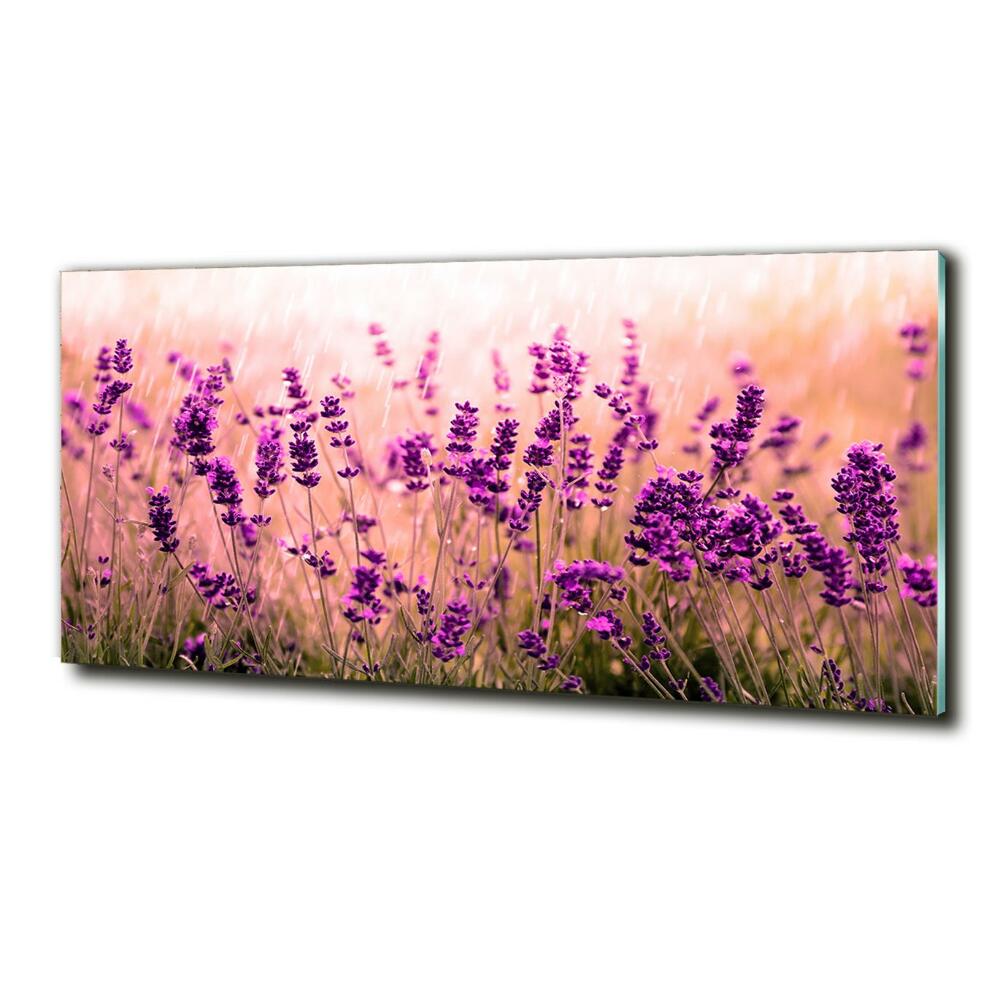 Glass wall art Lavender