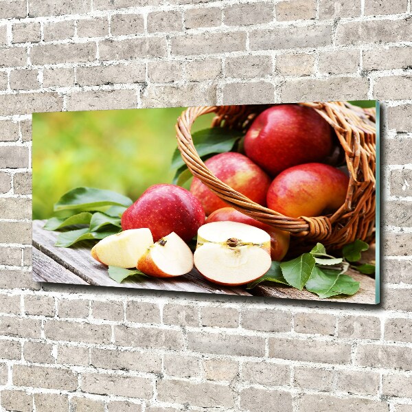 Glass art print Apples in the basket