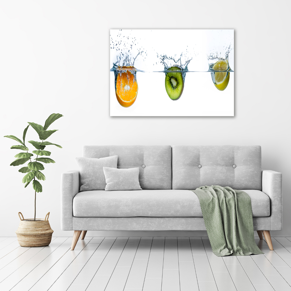 Wall art on glass Fruit underwater