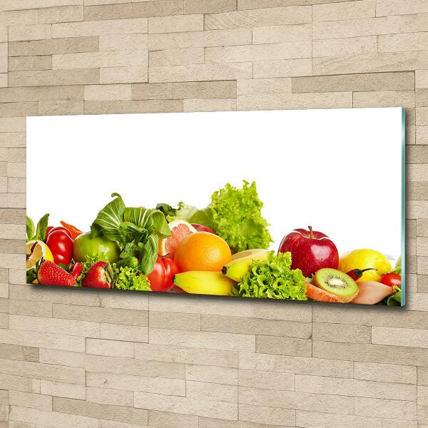 Wall art on glass Fruits and vegetables