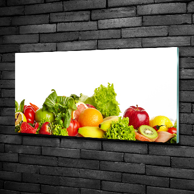 Wall art on glass Fruits and vegetables