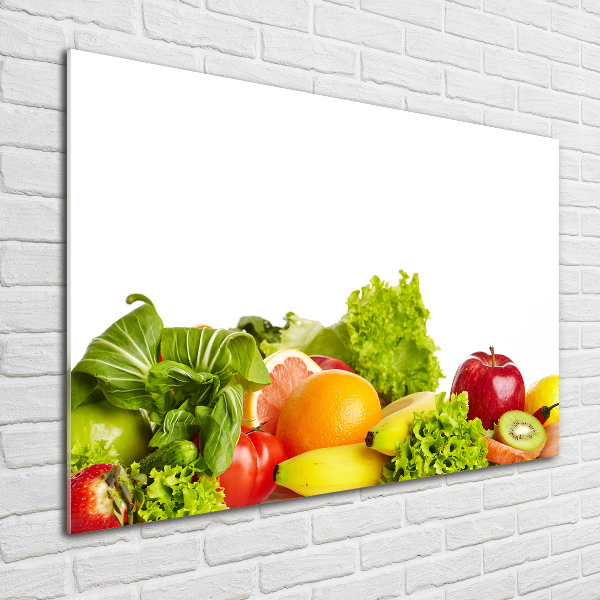 Wall art on glass Fruits and vegetables