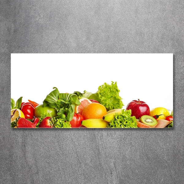 Wall art on glass Fruits and vegetables