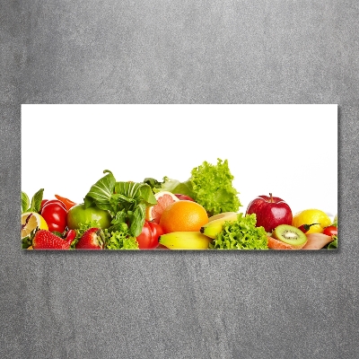 Wall art on glass Fruits and vegetables