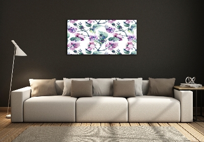 Glass art print Blackberry flowers