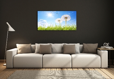 Glass art print Dandelions