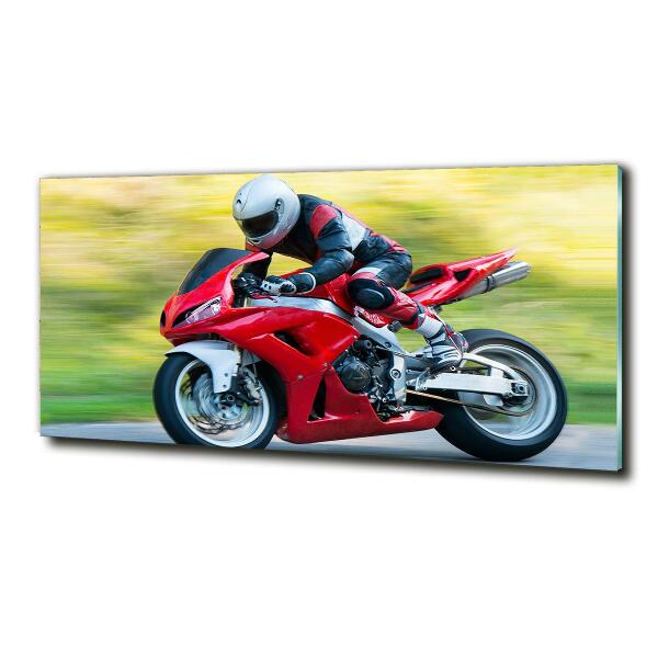 Glass picture print Motorbike