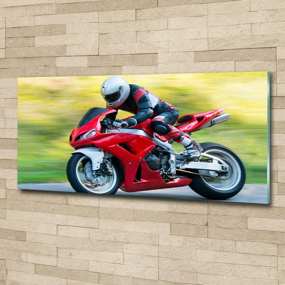 Glass picture print Motorbike