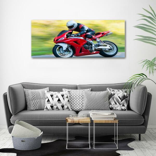 Glass picture print Motorbike