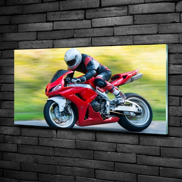 Glass picture print Motorbike