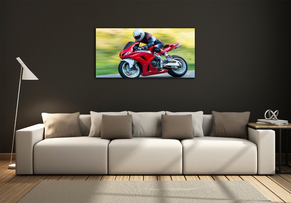 Glass picture print Motorbike