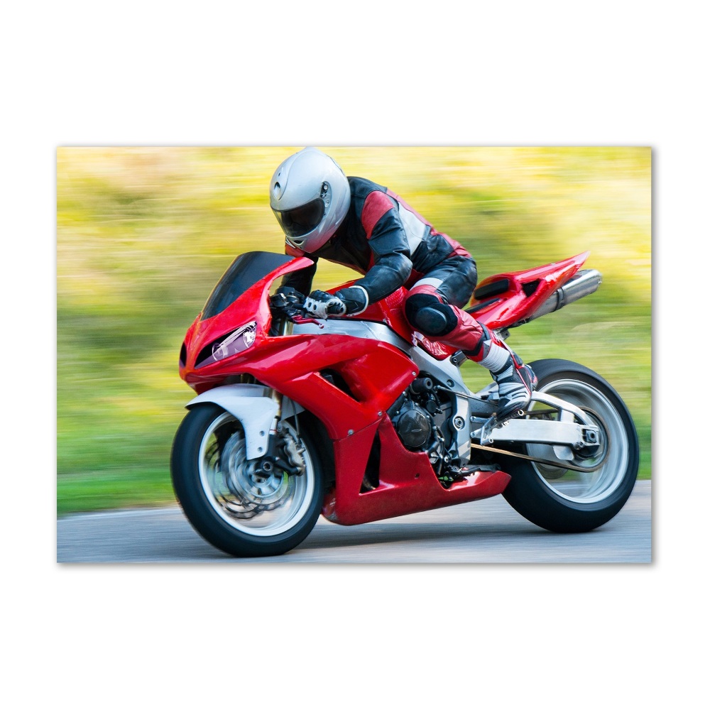 Glass picture print Motorbike