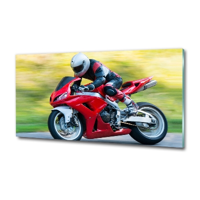 Glass picture print Motorbike