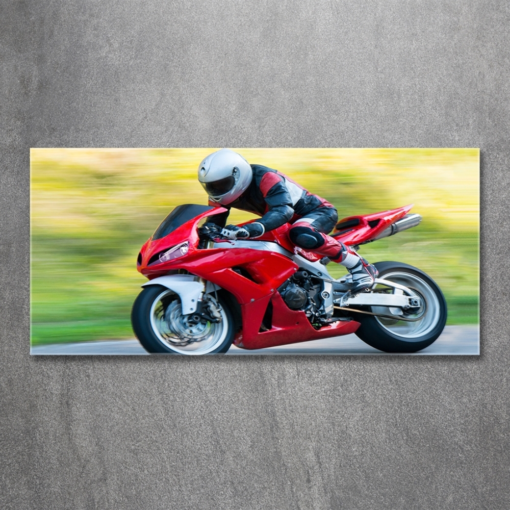 Glass picture print Motorbike