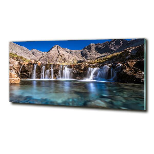 Photo printed on glass Waterfall in the mountains