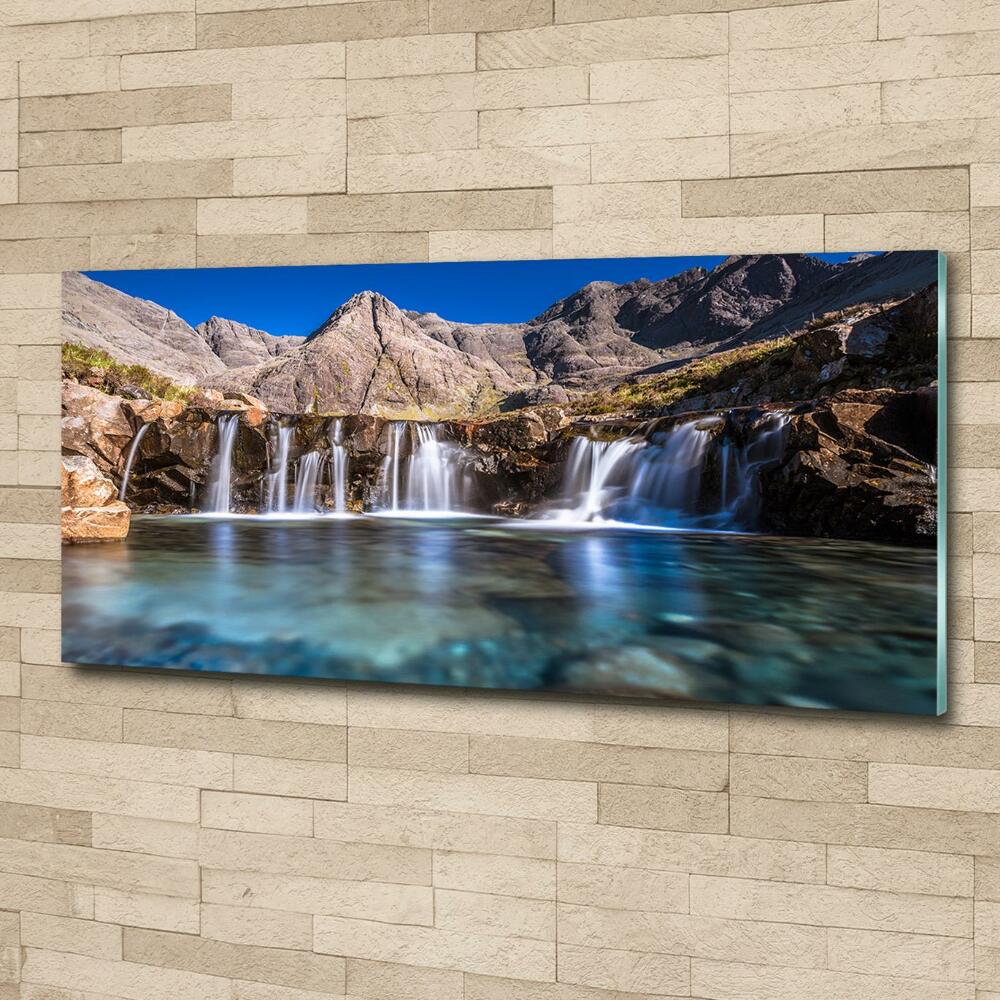 Photo printed on glass Waterfall in the mountains