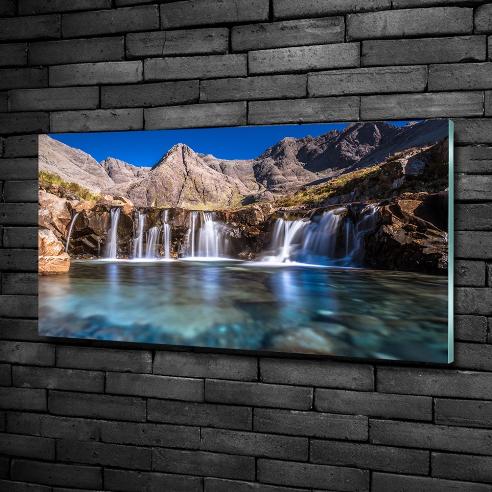 Photo printed on glass Waterfall in the mountains