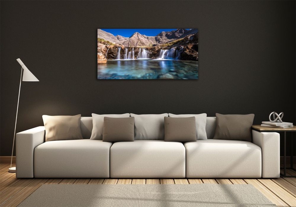 Photo printed on glass Waterfall in the mountains