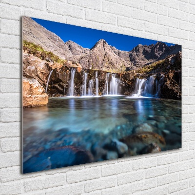 Photo printed on glass Waterfall in the mountains