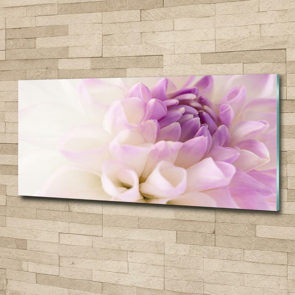 Wall art on glass White dalia