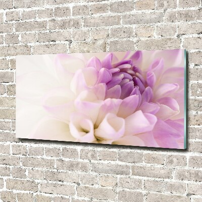 Wall art on glass White dalia