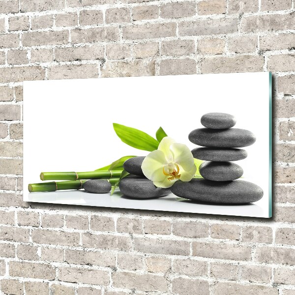 Glass wall art Orchid