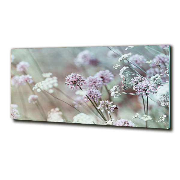 Glass wall art Wild flowers