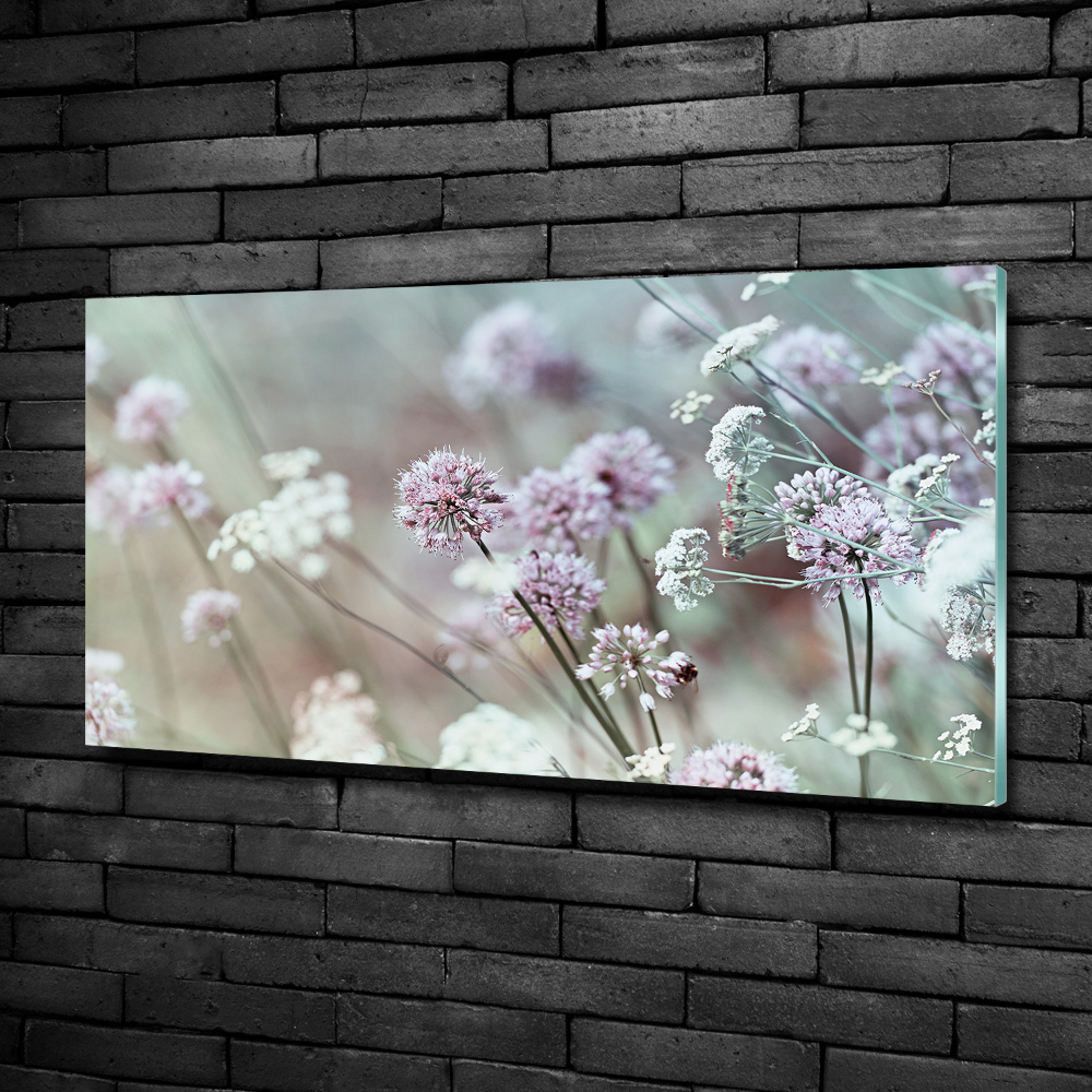 Glass wall art Wild flowers