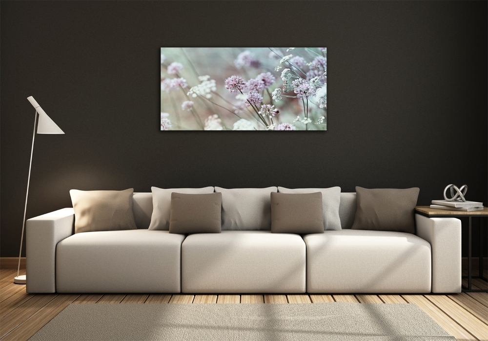 Glass wall art Wild flowers