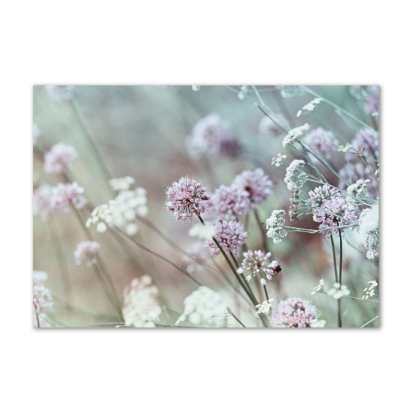 Glass wall art Wild flowers