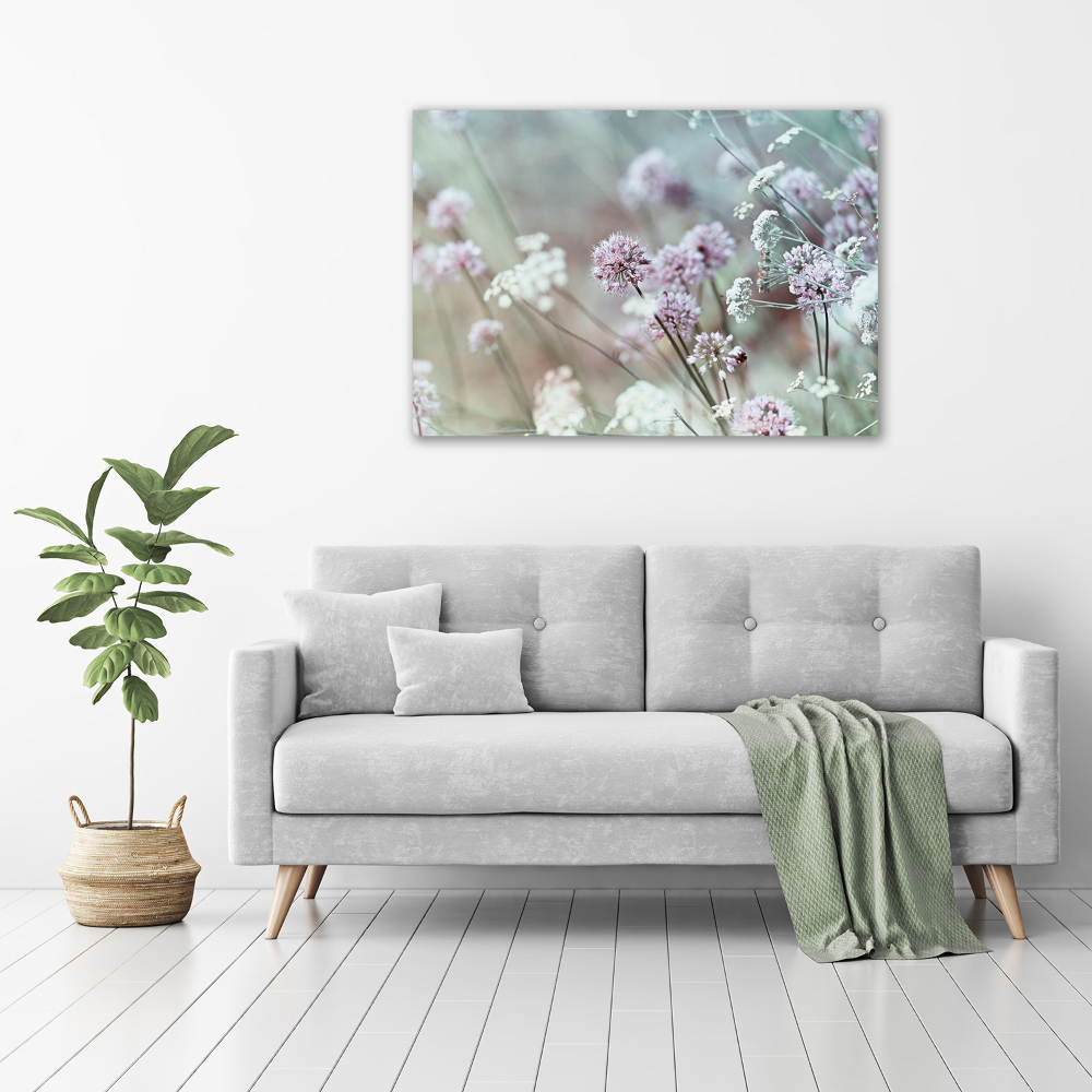 Glass wall art Wild flowers