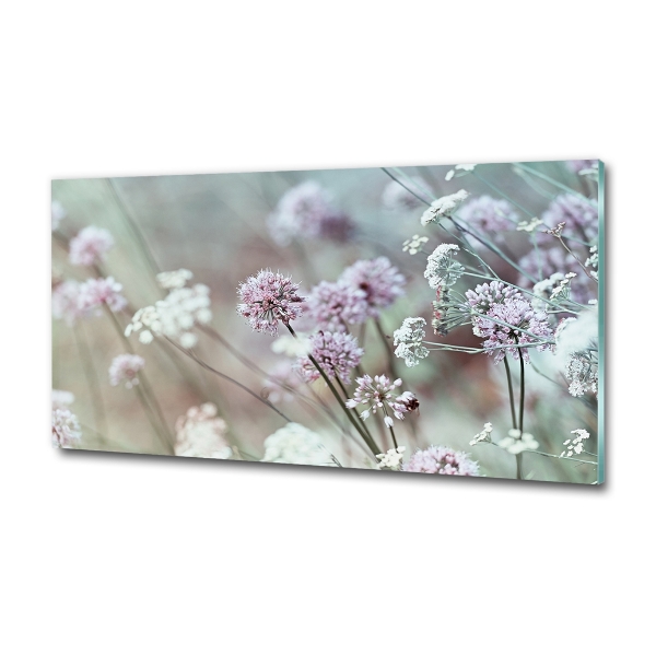 Glass wall art Wild flowers