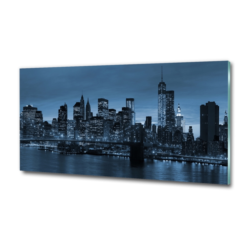 Glass picture print New york at night