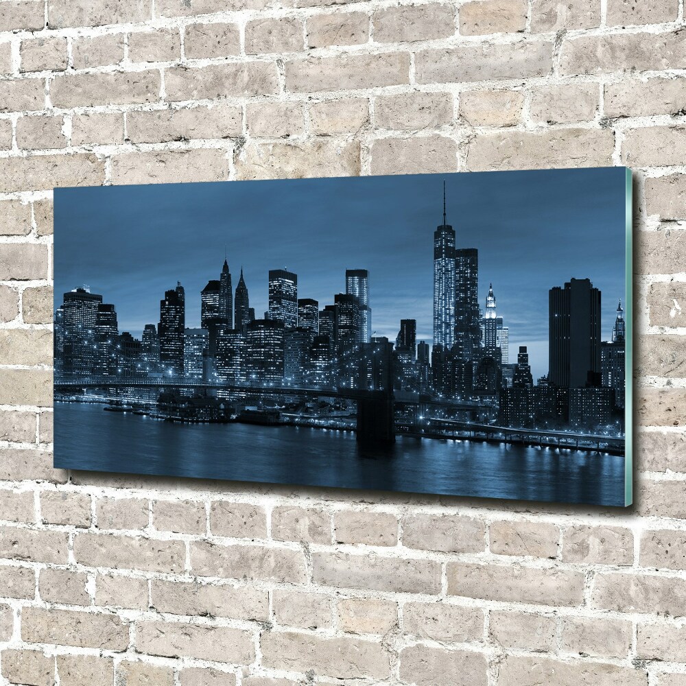 Glass picture print New york at night