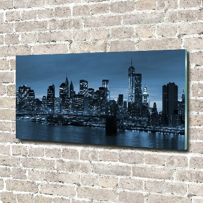 Glass picture print New york at night