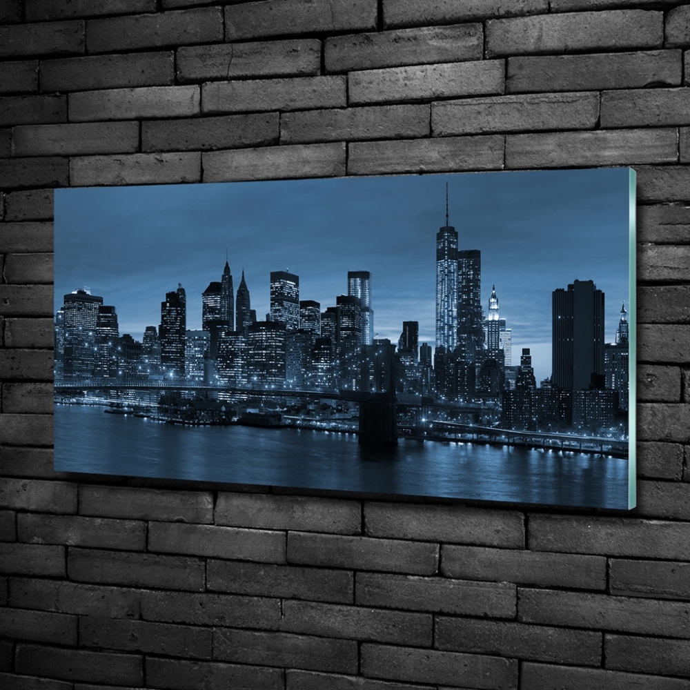 Glass picture print New york at night