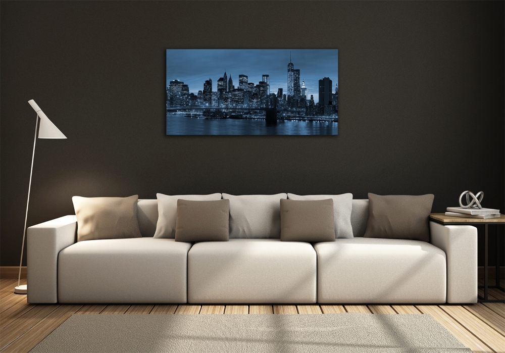 Glass picture print New york at night