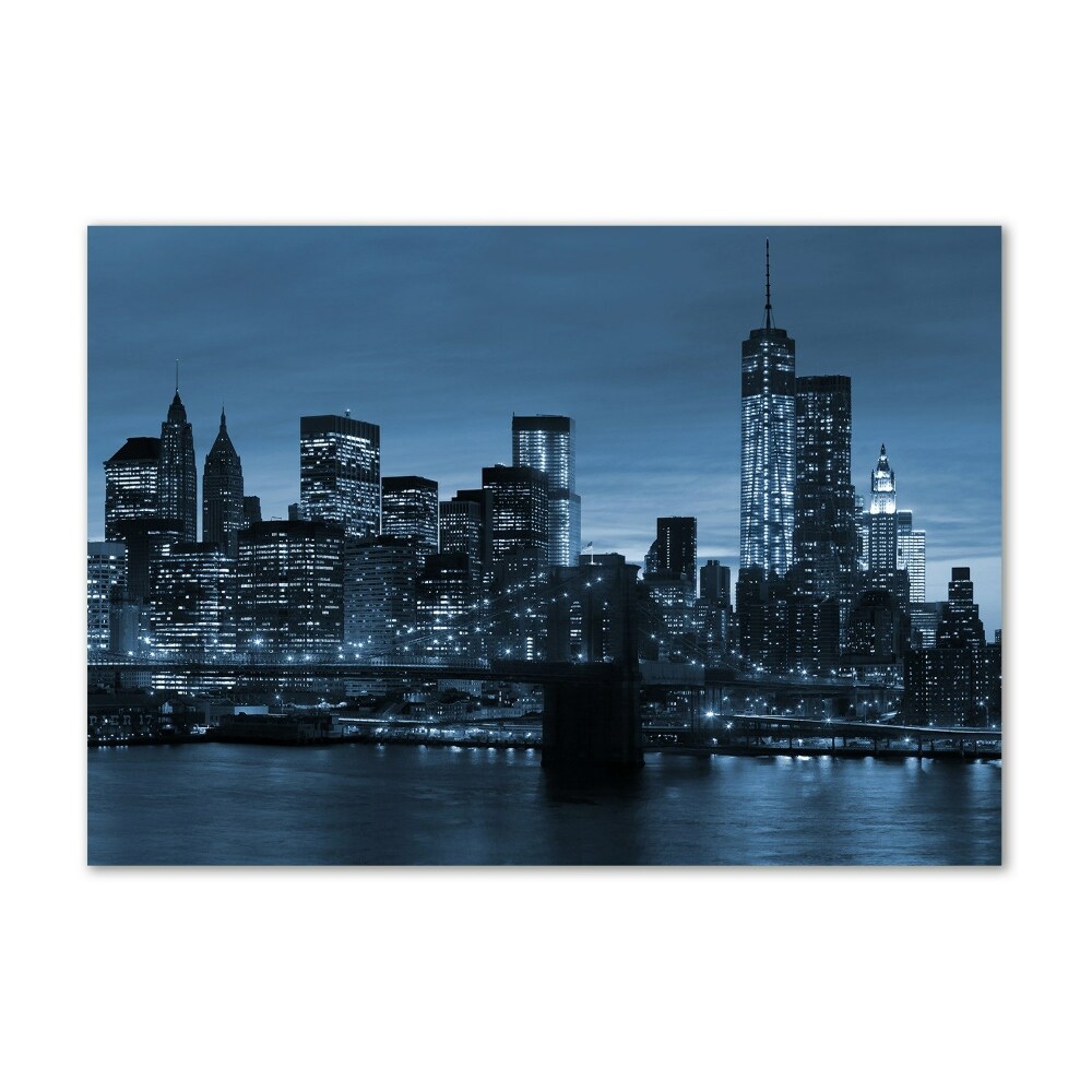 Glass picture print New york at night