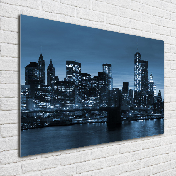 Glass picture print New york at night