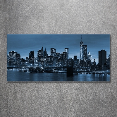 Glass picture print New york at night