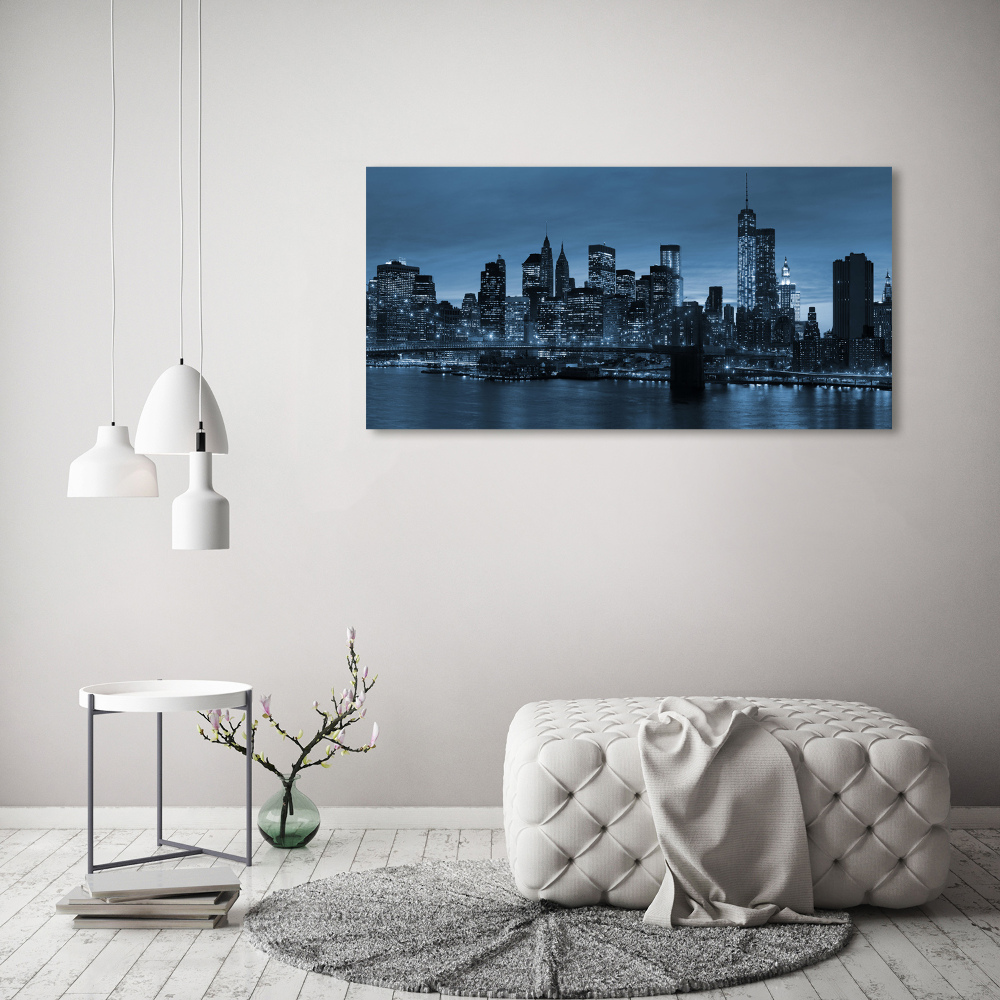 Glass picture print New york at night