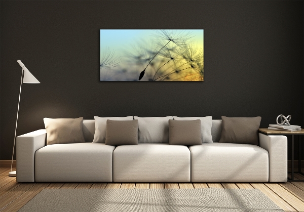 Wall art on glass Dandelion seeds