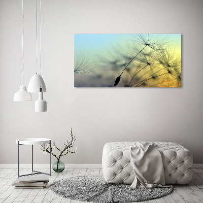 Wall art on glass Dandelion seeds