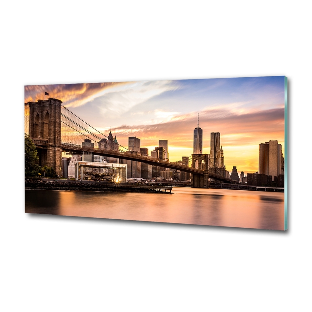 Glass picture print Brooklyn bridge