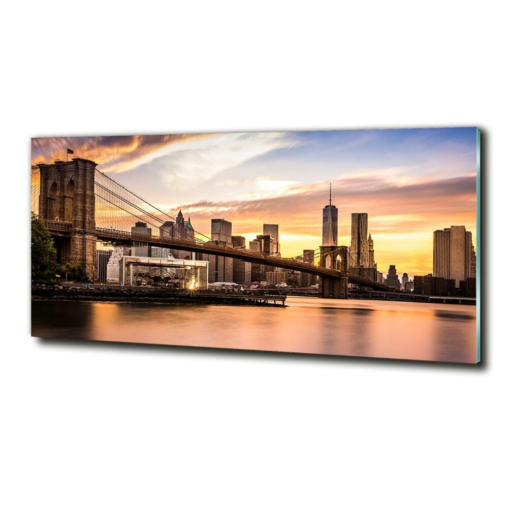 Glass picture print Brooklyn bridge