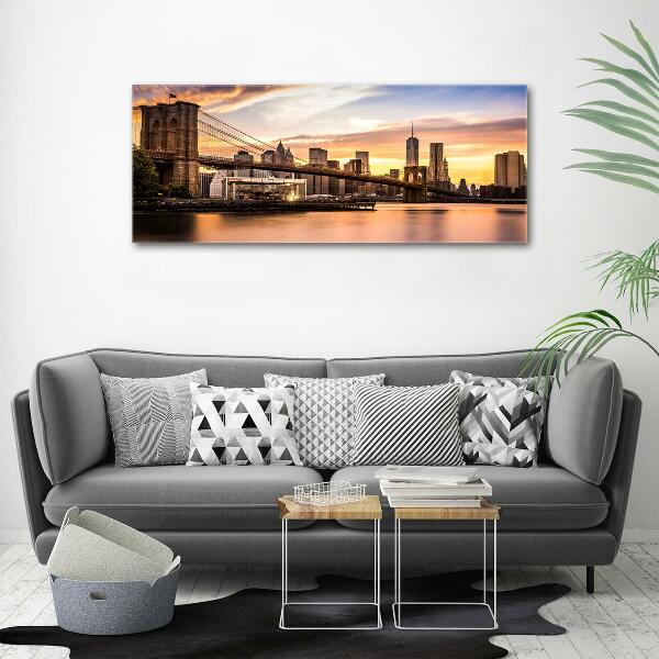 Glass picture print Brooklyn bridge